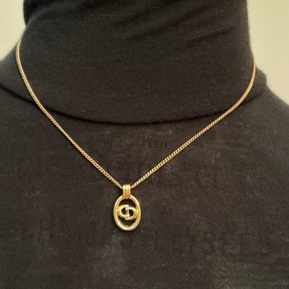 DIOR “CD Oval” Pendant - Authentic